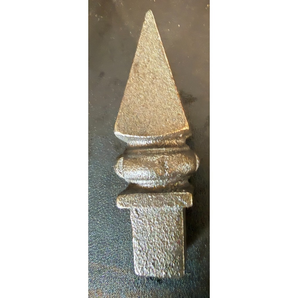 Vtg Solid Spike Cast Iron Finial Architectural Rustic Fence Topper Insert 4.5"